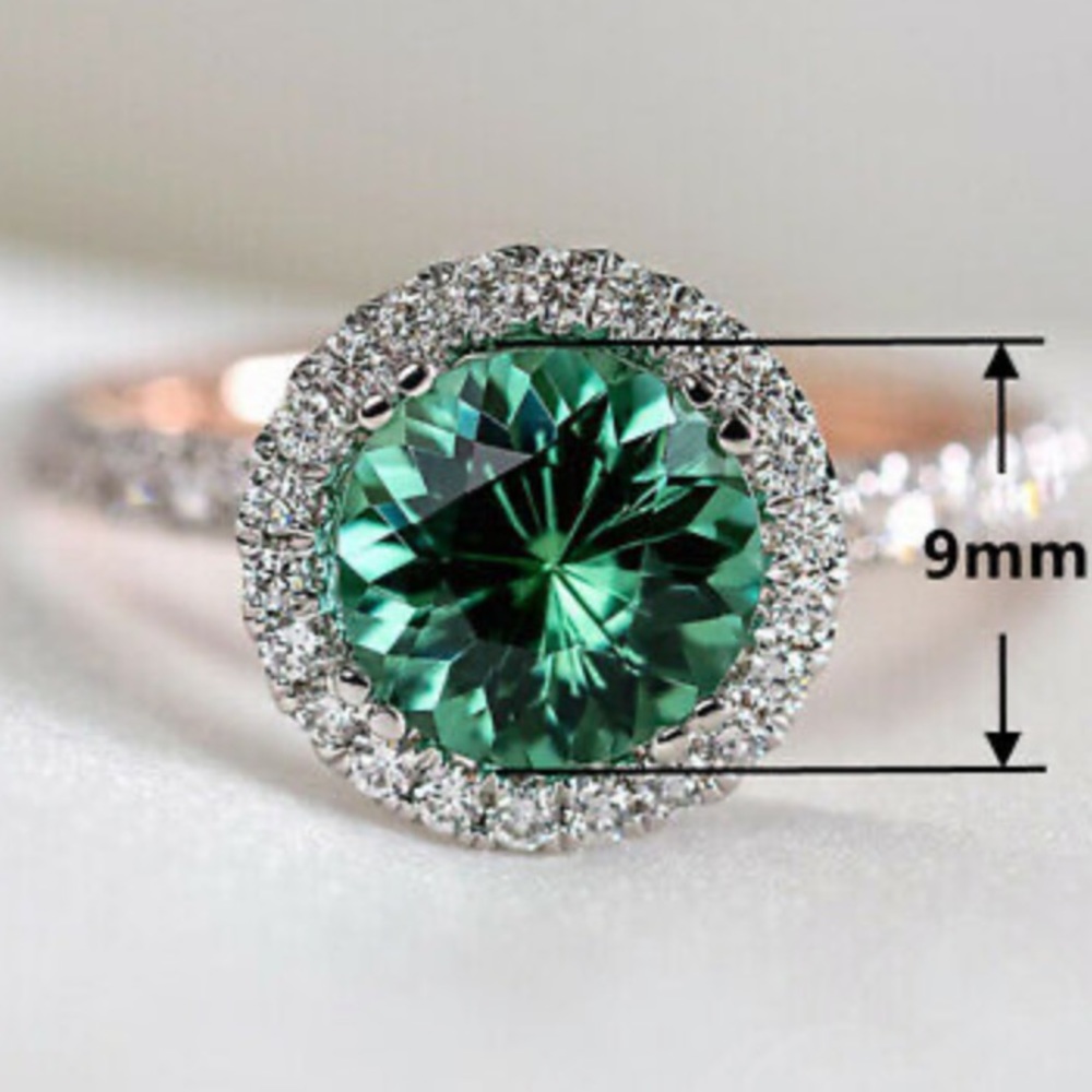 NEW Gorgeous Green Stone 925 Sterling Silver Ring - Picture 2 of 5